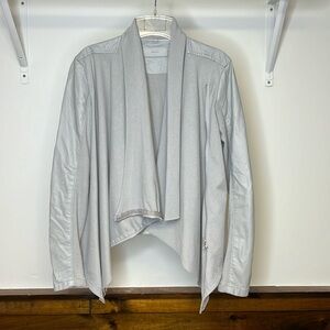 Blank NYC Faux Leather‎ Gray Flowy Zip Front Jacket- M
